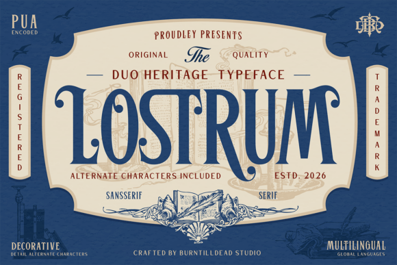 Lostrum: A Typeface Blending Royal History and Modern Branding