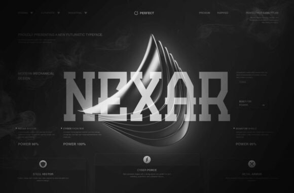 NEXAR: A Futuristic Industrial Typeface for Bold Projects