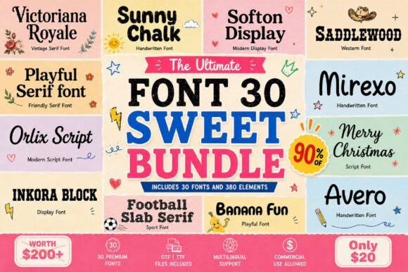 Sweet Mega Bundle: The Ultimate Font Collection